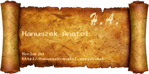 Hanuszek Anatol névjegykártya